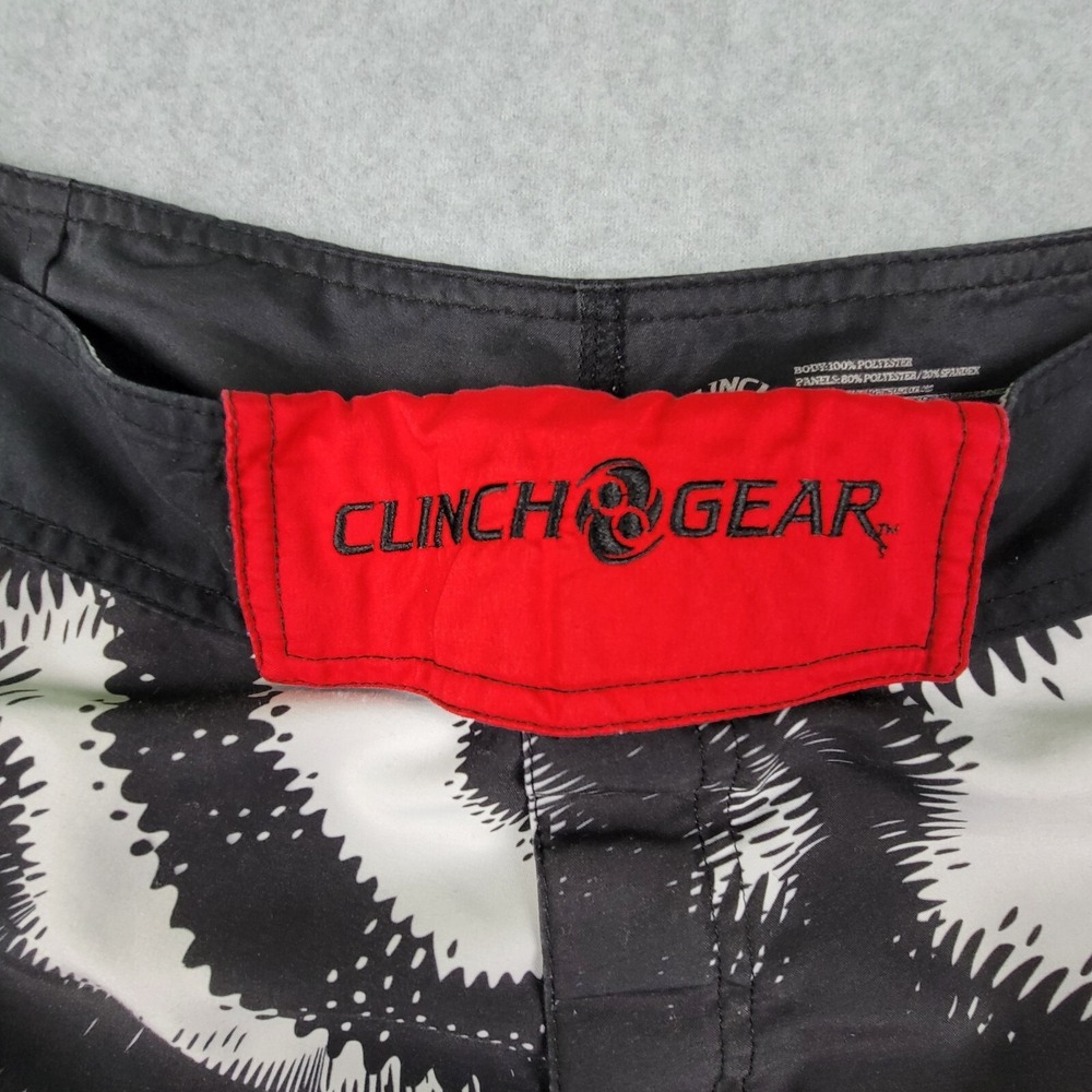 Clinch Gear MMA Shorts Men's 32 Black Red White Wrestling Jiu Jitsu - Picture 6 of 8